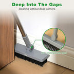 3 in 1 Broom and Dustpan Set with Adjustable Push Broom with 48.8“ Long Handle for Floor Sweeping Outdoor Indoor Sweeping Combo for Home & Kitchen (Purple)