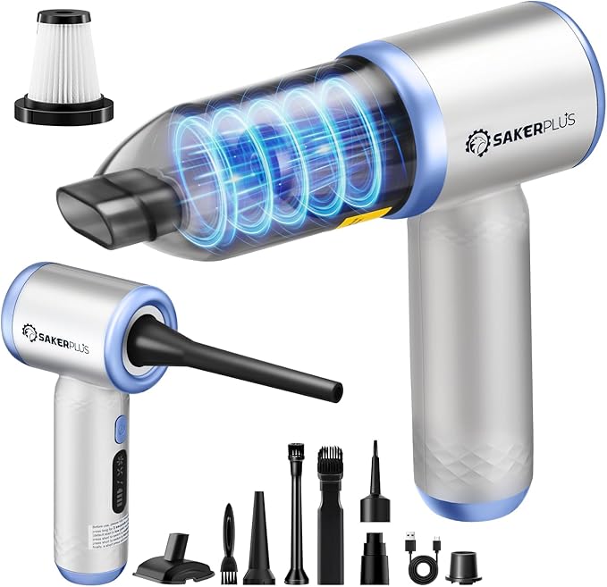 Mini Vacuum Cleaner, 3 in 1 Cordless Handheld Vacuum Cleaners, 18000Pa High Power Car Vacuum Cleaner with Brushless Motor,Adjustable Car Vaccum Portable Cordless for Cars,Desktop-Blue