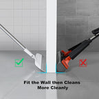Rubber Squeegee Broom for Floors, 51.77" Long Handle Multi-Surface Magic Multifunction Broom, Pet Hair Remover Scraper for Laminate Carpets, Windows, Mirrors, Rugs, Hardwood, Tile Cleaning