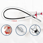 Drain Snake for Hair Clogs, 116 Inch Snake Drain Hair Removal Too, Plumbing Auger Tool with Hook for Tub Pipes