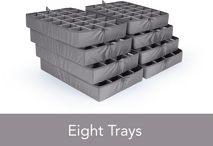 Covermates Keepsakes - Adjustable Zip-Top Storage Box - Configurable FlexGrid Compartments - Heavy Duty Polyester- Reinforced Handles - Stackable Design - Indoor Storage, Beige Heather