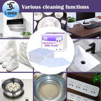 50 Pcs Light Scouring Pad with Foam, Triple Cleaning Scrub Pad Singles Heavy Duty Household Non-Scratch Abrasive Hand Pad Multi Surface Magic Sponge Eraser Sheets for Home Surfaces Indoor Cleaning