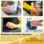 Heart Shaped Non-Scratch Scrub Sponge, Dual-Sided Cleaning Kitchen Sponge and Scrubber for Washing Dishes, Pots & Pans and Household Cleaning Supplies, 20 Pcs Scrubbing Sponges