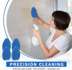 Baderke 4 Pcs Tub Tile Scrubber Cleaning Brush Pads (Without Handle) Compatible with Qaestfy Non-Scratch Scouring Pads Scrub Brush for Shower Bathroom Buildup Toilet Wall Floor (Blue)