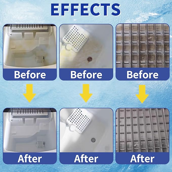 Ice Machine Cleaner Maker and Descaler -44 Ice Maker Cleaner Tablets Compatible with All Major Brands, Nickel Safe Descaler Countertop Portable Commercial Icemaker Cleaning Solution