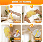 60 Count 360° Heavy Duty Duster Refills, Compatible with Swiffer Duster, Larger Size Disposable Electrostatic Microfiber Dusters, 4X Thick Cleaning Dusters, Unscented
