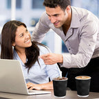 Lamosi Disposable Coffee Cups 8 oz 100 Pack, Paper Coffee Cups 8 oz for Hot Drinks or Cold Beverages, Insulated Corrugated Ripple Wall Cup for Office, Cafe, Home or Travel