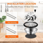 iPower 19inch Trimmer Leaf Bowl Blades Twisted Spin Cut, Sharp Stainless Steel, Include 2 Serrated 2 Straight