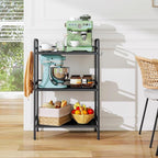 HDANI Storage Shelves, 3-Tier Metal Storage Rack with Shelf,Shelf Organizer,Garage Standing Shelving Unit for Laundry,Bathroom,Kitchen,Pantry, Closet,23.6''W X 13.8''D X 36.2 H'',Black
