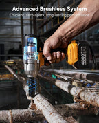 Cordless Impact Wrench 1/2 Inch, 1200N·m(886ft・lbs) Brushless High Torque Impact Gun, 21V Electric Impact Driver, 2x4.0Ah Batteries, Charger & 6 Sockets, Variable Speeds for Car/Truck RV/Mower