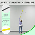 MYSTICHOME Fly Swatter 1 PCS, Durable Heavy Duty Plastic Fly Swatters, Stainless Steel Telescopic FlySwatter for Indoors/Outdoor/Kitchen/Garden (Yellow)