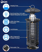 Bug Zapper Outdoor, Plug in Electric Mosquito Fly Zapper w/ 15W Light & 4200V Grid & on/Off Switch, Mosquito Traps & Killer for Indoor, Kitchen, Patio, Backyard and More (Black)