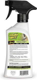 Cerama Bryte Granite & Quartz Cleaner & Polish, 16 Ounce (3 Count), Clean and Protect, Shines Surfaces, Removes Grease
