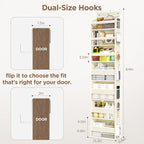 Mefirt Over The Door Organizer, 7 Tier Door Hanging Organizers with 7 Large Pockets 12 Side Pockets, Behind Door Storage Hanging Shelves for Closet Bathroom Bedroom Nursery