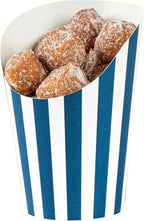 Restaurantware Bio Tek 12 Ounce French Fry Containers 100 Disposable Charcuterie Cups - Incline Design Round Striped Paper French Fry Cups Stackable For Waffles Chips or Popcorn