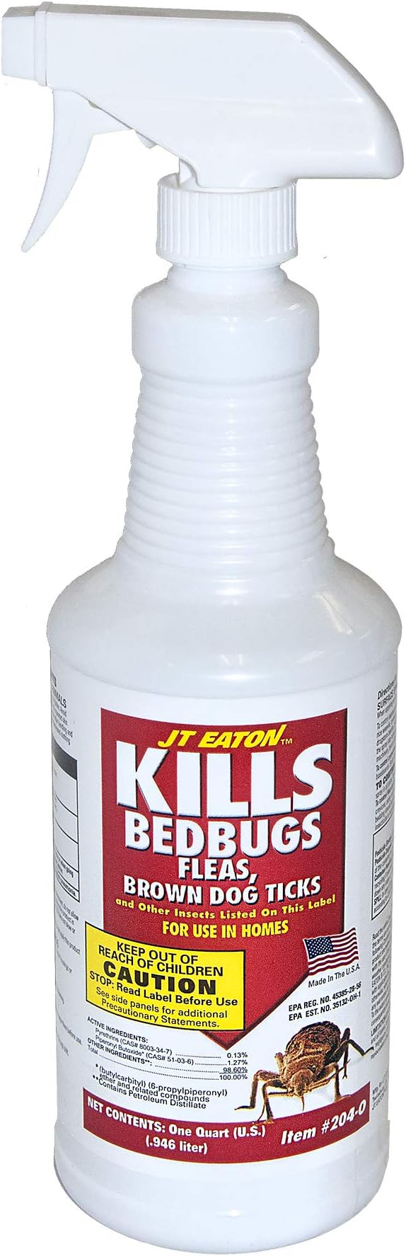 JT Eaton 204-O Bed Bug Killer Ultra, Oil-Based Insect Spray, Non-Staining Formula for Indoor Use, 1 Quart