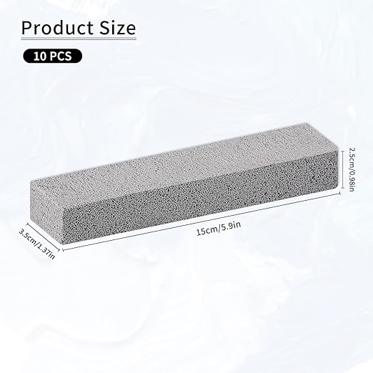 10 PCS Scouring Stick, Pumice Stone for Toilet Bowl Cleaning, Scouring Stick Remove Toilet Bowl Hard Water Rings, Calcium Buildup and Rust Suitable for Cleaning Household Bath Kitchen Pool Stove Grill