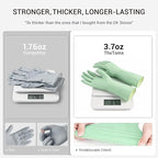 ThxToms 4 Pairs Reusable Rubber Gloves, 13" Natural Latex, 10mil Thick Heavy Duty Dishwashing & Cleaning Gloves, Non-Slip Grip, Multi-Color, Ideal for Kitchen, Bathroom, Car, & Garden Cleaning, Medium