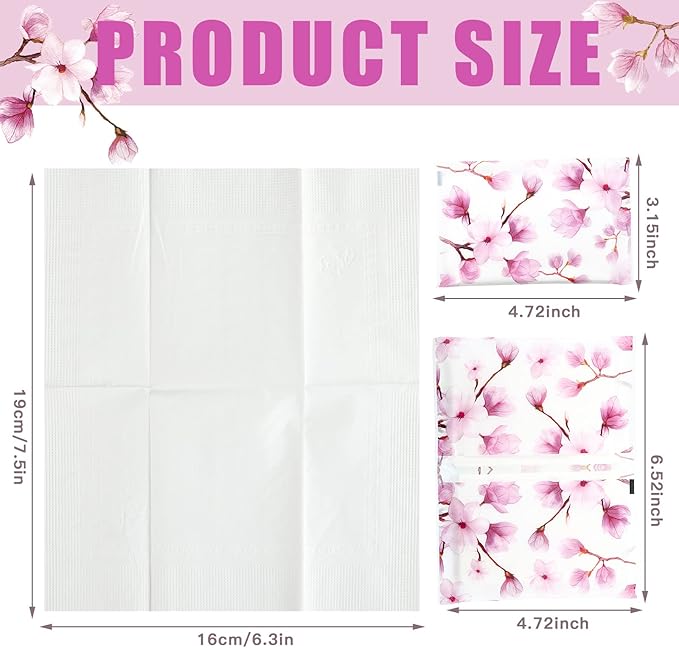 Geyee 50 Packs Facial Tissue Travel Packs Disposable Pocket Tissues for Wedding Guest Travel School Purse Home Supplies, 500 Sheets 3 Ply(Pink Magnolia)