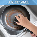 2PCS Cast Iron Scrubber Cleaner, Chainmail Scrubber for Cast Iron Pan Skillet, Dish Scouring Pad, 316 Stainless Steel Brush/Scraper for Metal Skillet Scrubbing, Wok, Dutch Oven Cleaning Kit - Thin