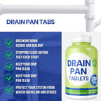 Drain Pan Tabs - 200 Tablets, AC Drain Line Cleaner, Fast-Acting Treatment for HVAC, Window Units, Mini-Splits, Dehumidifiers, Refrigerators - Lasts Up to 4 Weeks, No Residue, Water-Soluble