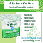 Charlie’s Soap Laundry Powder (300 Loads, 2 Pack) Hypoallergenic Deep Cleaning Washing Powder Detergent – Eco-Friendly, Safe, and Effective