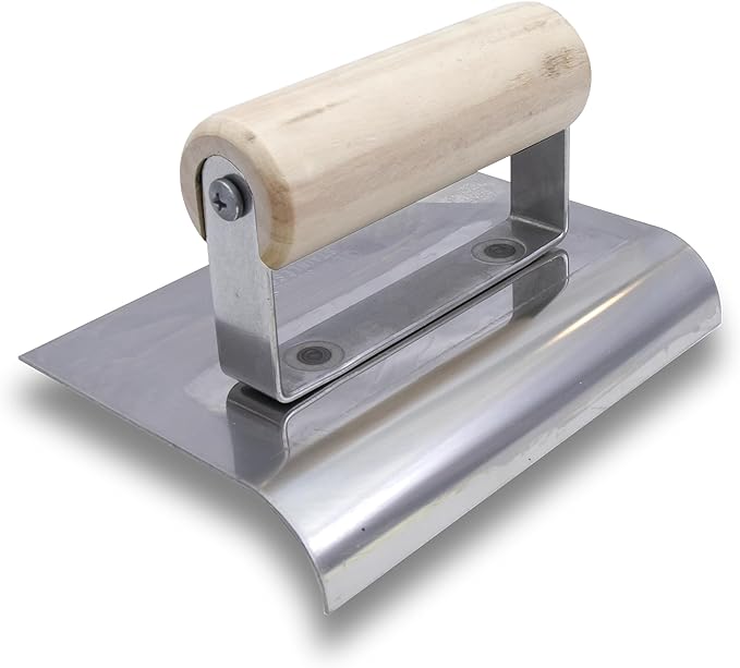 MARSHALLTOWN QLT Stainless Steel Hand Edgers, Wood Handle Material, 203mm Length, 203mm Width, 6mm Radius, 10mm Lip, Made In The USA, CE527S