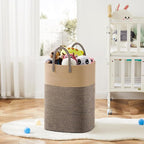 Laundry Basket,Woven Cotton Rope Laundry Hamper,Versatile Storage for Dirty Clothes,Baby Toys,and Blankets in Bathroom, Nursery,and Living Room (Jute, 40L)