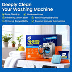 Washing Machine Cleaner tablets, 30 Count - 15 Month Supply, Deep Cleaning Deodorizer for HE Front & Top Loader Laundry Washer, Cleans Inside Drum Pump Valve Hoses, Septic Safe, Lemon Secent