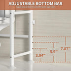 3-Tier Over The Toilet Storage, Freestanding Metal Bathroom Shelves, Space Saver Above The Over Toilet Storage Shelf for Bathroom (White)