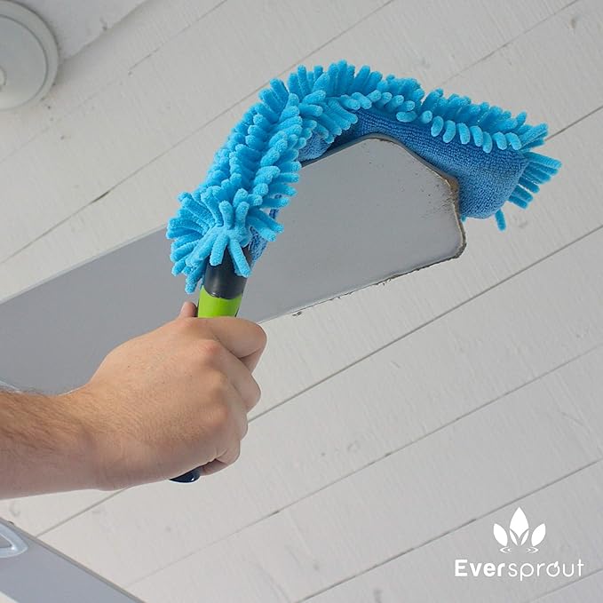 EVERSPROUT Duster 3-Pack | Hand-Packaged Cobweb Duster, Microfiber Feather Duster, Flexible Ceiling Fan Duster | Twists onto Standard 3/4 inch Threaded Poles (Pole Sold Separately)(Soft Bristles)