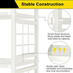 GIOTORENT 6-Wire Standing Storage Shelves, Metal Shelving Unit Pantry Rack for Laundry Kitchen Bathroom Organizer(White)