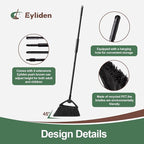 Eyliden Broom, Angle Broom with 57" Long Handle, PET Bristles - Fit Heavy-Duty Cleaning, Also Works Well Fine Dust - Commercial Outdoor Indoor Sweeper for Courtyard Sidewalk Deck Kitchen Lobby, Black