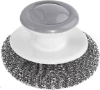 Onewly 24Pack Steel Wool Scrubber with Handle, Stainless Steel Scrubber for Cleaning Cast Iron, Dishes, Stock Pots, Pans, Griddles, Grills