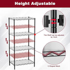 4-Tier Wire Shelving Unit 600 lbs Weight Capacity Storage Shelves Metal Frame Garage Shelves Easy Installation Metal Shelves for Home Kitchen Garage Pantry, 12" Dx18 Wx44 H, Black