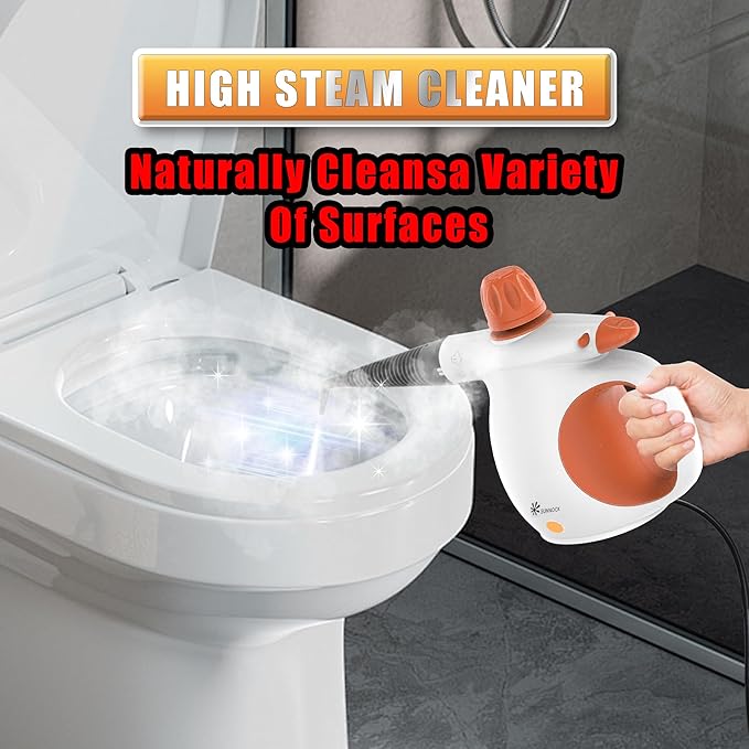 ETL-Certified Handheld Steam Cleaner - 221℉ 3.5 Bar Pressure, Chemical-Free Multi-Surface Cleaner for Kitchen, Bathroom, Car - Heats in 3-5 Mins