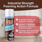 Bull Shot Degreaser Pro, Foaming Degreaser & Grime Remover, Heavy-Duty, AS SEEN ON TV, Residue-Free, Shake, Point & Spray, Emulsifies Grease, Oil Splatters, Glue, Tape Residue & More - Made in the USA