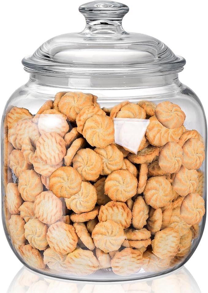 Goaste 135oz Acrylic Cookie Jar with Lid, Airtight Candy Jar Unbreakable, Clear Plastic Apothecary Jar with Silicone Sealing Ring for Dog Treats, Snack, Nuts, Chocolate, Sugar, Herbs, Spices, Cereals