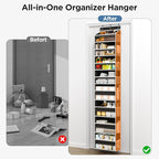 Mefirt Over The Door Organizer, 8 Shelf Door Hanging Organizers with 8 Large Capacity Pockets, Back of Door Organizer Storage Hanging Shelves for Closet Bathroom Bedroom Nursery