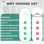 Quality Hangers 24 Pack Clear Plastic Hangers with Super Easy 360 Degree Swivel Hook – Shirt Hangers with Precision Notches for Secure Hanging – Slim Crystal Coat Hangers – 17 Inches (24, 17")