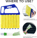 4Pcs Window Venetian Blind Cleaner Duster Tool,Washable 7 Fingers Dusting Cleaner and Air Vent Cleaner,Shutter Brush,Blinds Air Conditioner Keyboard Fan Duster Dirt Housekeeping Tool