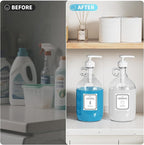 Laundry Detergent Dispenser,64oz Fabric Softener Dispenser,Glass Liquid Laundry Detergent Container,Laundry Detergent Organizer for Laundry Room Organization with 4 Labels,2 Pack