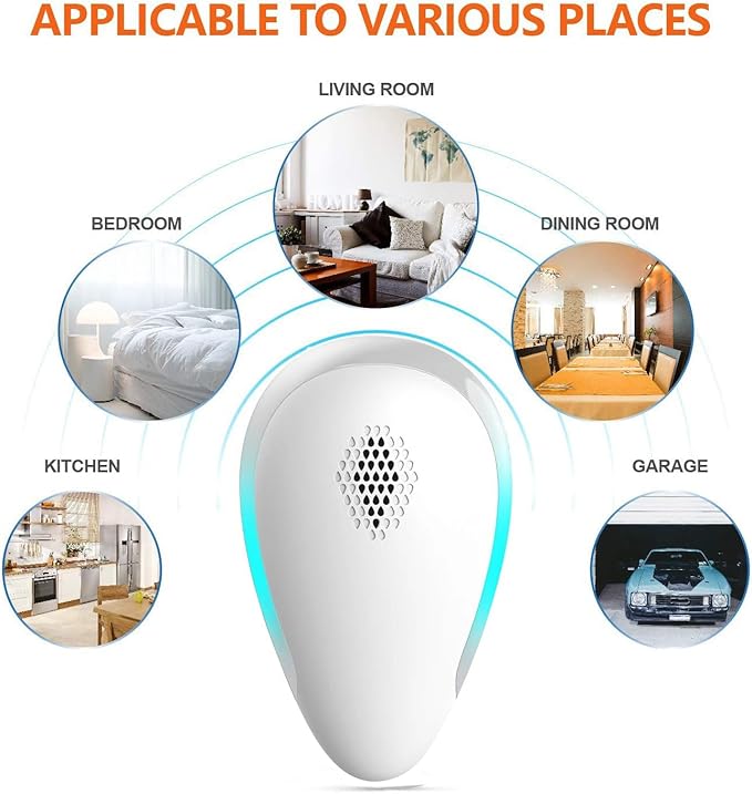 Ultrasonic Pest Repeller Indoor, 6 Pack Pest Repellent Ultrasonic Plug in Electronic Repeller for Mosquito, Spider, Bugs, Mice, Ant, Insects, Roach, Non-Toxic