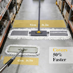 Masthome 36" Commercial Mop, Heavy Duty Industrial Floor Mop with 3 Microfiber Pads, 60" Adjustable Large Dust Mop,Wet Dry Flat Mops for Office Garage Warehouse Factory Mall