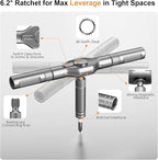42-in-1 Magnetic Ratchet Screwdriver Set with Detachable T-Handle & Case, Multi-Bit Precision Driver Kit for Electronics, PC, Bicycle, Furniture Repair, Eyeglass, and DIY Gifts （Orange）