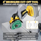 Cordless Cut Off Tool Compatible with DeWalt 20V Max Battery, 18,000 RPM Brushless Motor, 4" Blades (2pcs) with Dust Cover, 1.2mm Max Blade Thickness for Wood/Metal/Plastic【BATTERIES NOT INCLUDED】