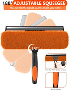 26FT Reach Window Squeegee for Window Cleaning Kit with 5-20 Foot Telescoping Extension Pole, 2 in 1 Window Squeegee, Cobweb Duster, Dust Kit Window Washing Kit for Car, Shower Glass Door