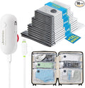 Travel Vacuum Storage Bags with USB Powered Electric Pump, 16 Pack Vacuum Seal Bags for Clothing Travel, Space Saver Bags for Luggage, Suitcase, Backpack & Home Organization, White