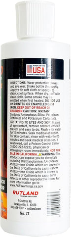 Rutland Liquid Stove and Grill Polish for Cast Iron and Steel - Restores Wood Stoves & Fireplace Grates, Made in USA, Black, 8 oz