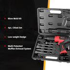 Air Hammer Kit with 4-Piece Chisel Set & Case, 2500 BPM Pneumatic Hammer Set for Automotive Repair, Metal Working, Rust Removal & Home Garage